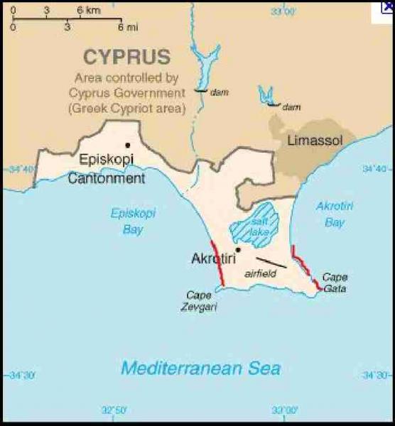 Fig. 1. Location of RAF Akrotiri in Cyprus